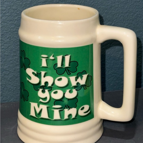 Vintage St. Patrick's Day Irish Beer Stein Mug “Show Me Your Shamrocks…” Large - Picture 3 of 6